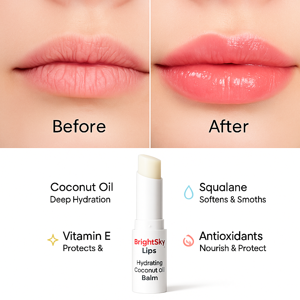 BrightSky Lips – Hydrating Coconut Balm